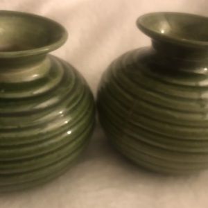 two green ceramic vase 🏺
